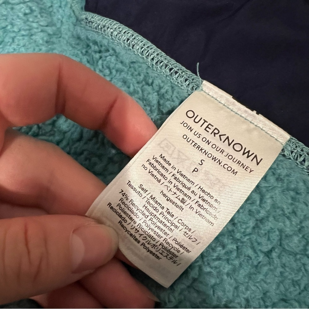 Outerknown Men’s Skyline Blue Fleece Sherpa Shirt Jacket - Picture 9 of 10